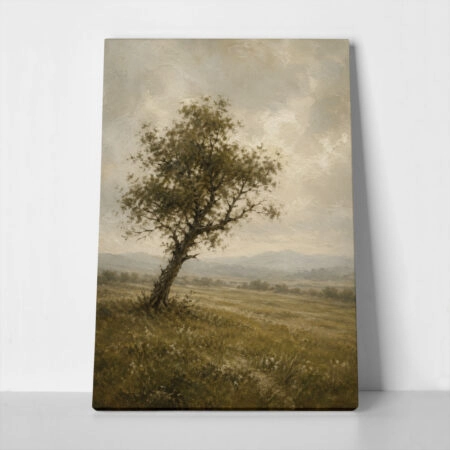 Πίνακας σε Καμβά VINTAGE DARK ACADEMIA LONE TREE 3 - 