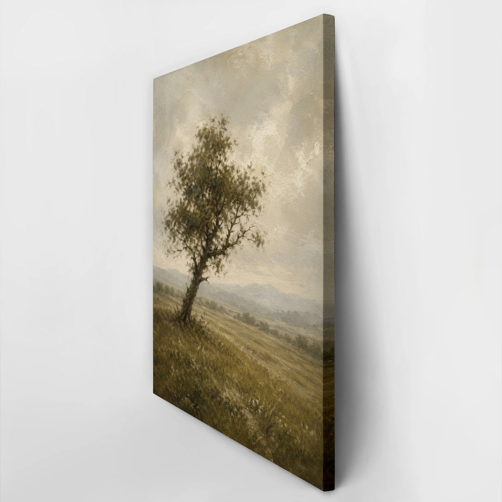 Πίνακας σε Καμβά VINTAGE DARK ACADEMIA LONE TREE 3