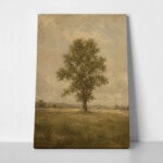 Πίνακας σε Καμβά VINTAGE DARK ACADEMIA LONE TREE 4