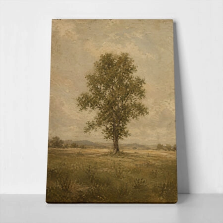 Πίνακας σε Καμβά VINTAGE DARK ACADEMIA LONE TREE 4 - Vintage
