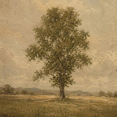 Πίνακας σε Καμβά VINTAGE DARK ACADEMIA LONE TREE 4 - Vintage Sticky 5