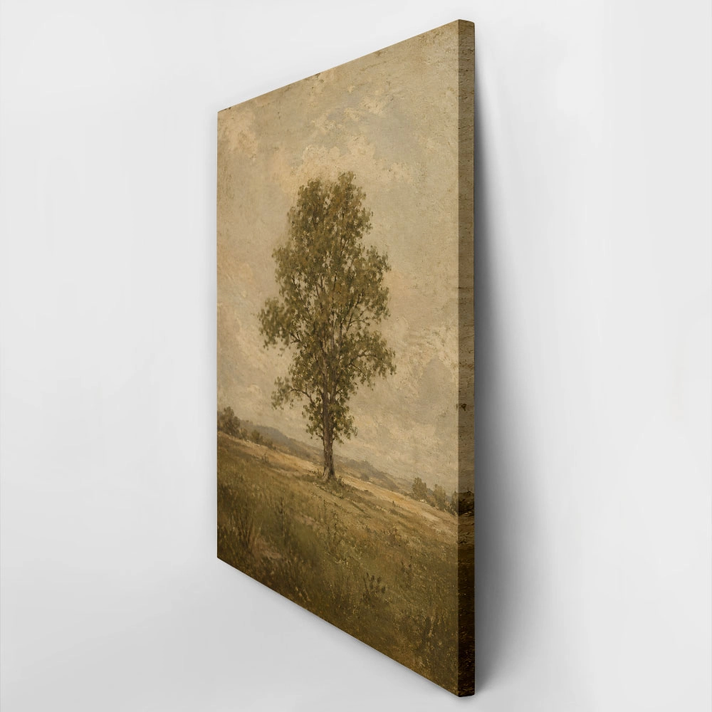 Πίνακας σε Καμβά VINTAGE DARK ACADEMIA LONE TREE 4