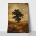 Πίνακας σε Καμβά VINTAGE DARK ACADEMIA LONE TREE