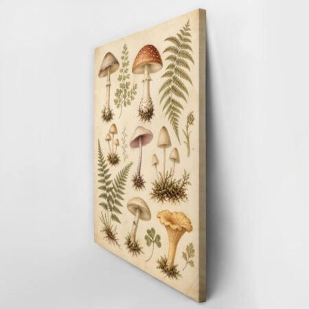 Πίνακας σε Καμβά VINTAGE DARK ACADEMIA MUSHROOMS - Vintage Sticky 2