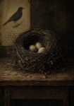 Πίνακας σε Καμβά VINTAGE DARK ACADEMIA NEST