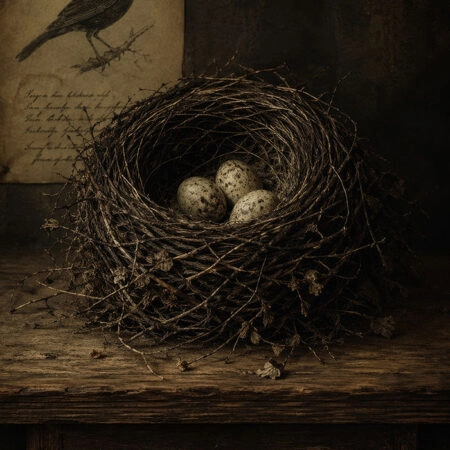 Πίνακας σε Καμβά VINTAGE DARK ACADEMIA NEST - Vintage Sticky 5