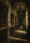 Πίνακας σε Καμβά VINTAGE DARK ACADEMIA OLD HALLWAY