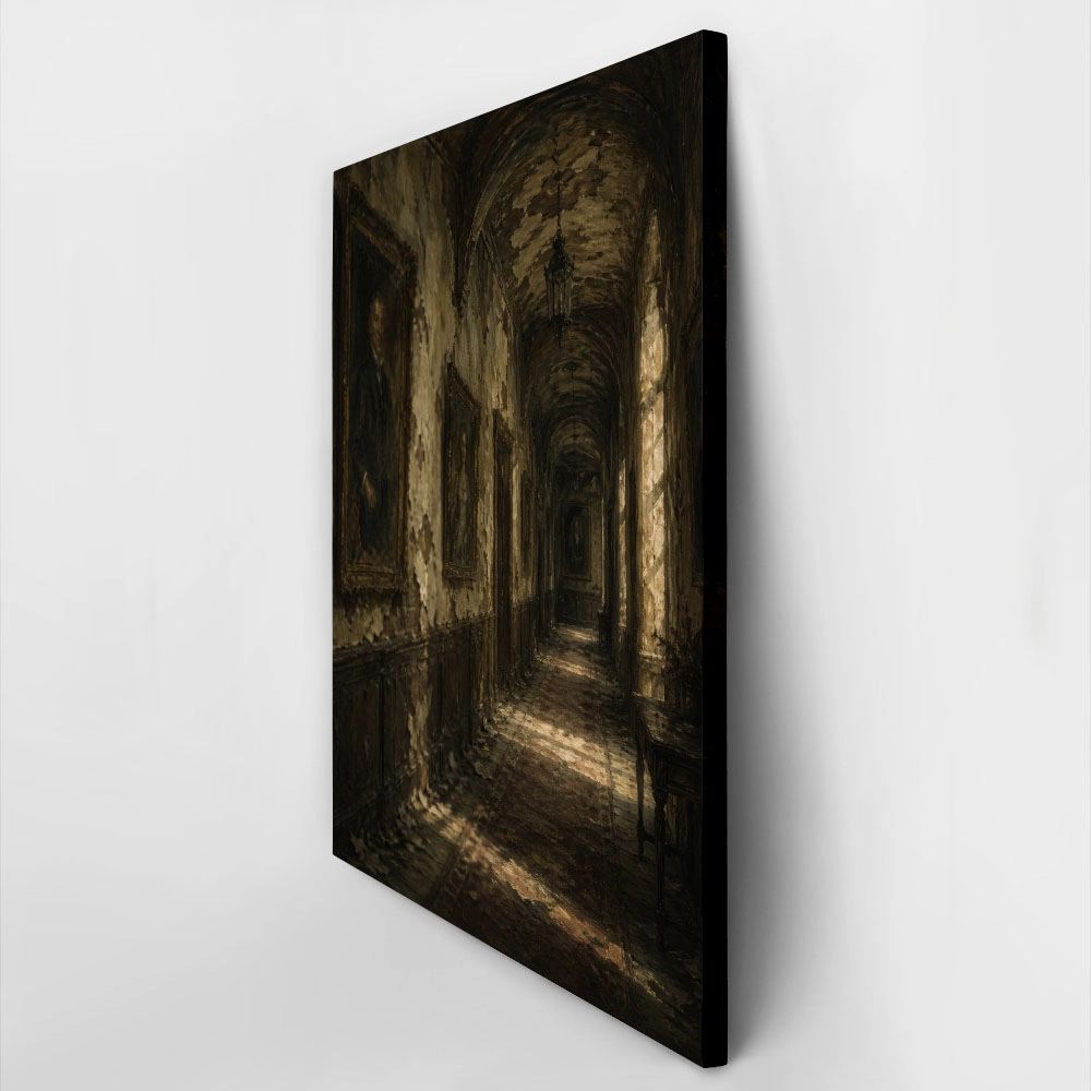 Πίνακας σε Καμβά VINTAGE DARK ACADEMIA OLD HALLWAY