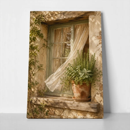 Πίνακας σε Καμβά VINTAGE DARK ACADEMIA OPEN WINDOW - Vintage