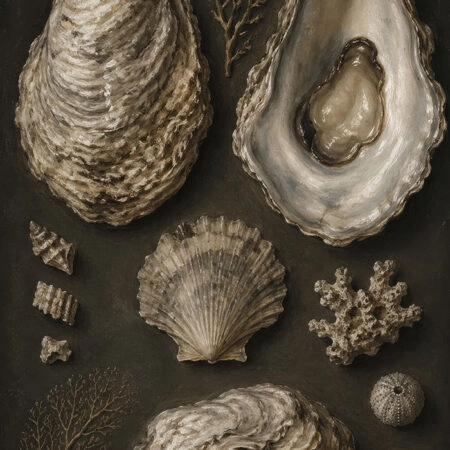 Πίνακας σε Καμβά VINTAGE DARK ACADEMIA OYSTERS - Vintage Sticky 5