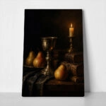 Πίνακας σε Καμβά VINTAGE DARK ACADEMIA PEARS