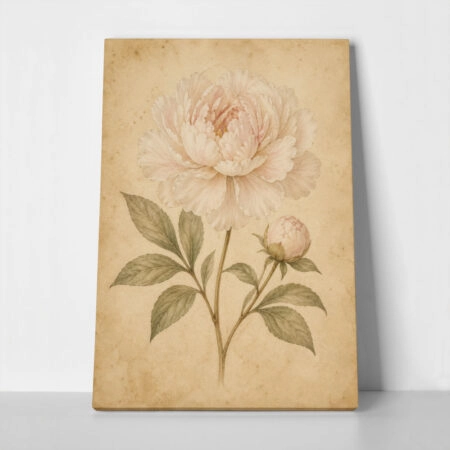 Πίνακας σε Καμβά VINTAGE DARK ACADEMIA PLANT 10 - 