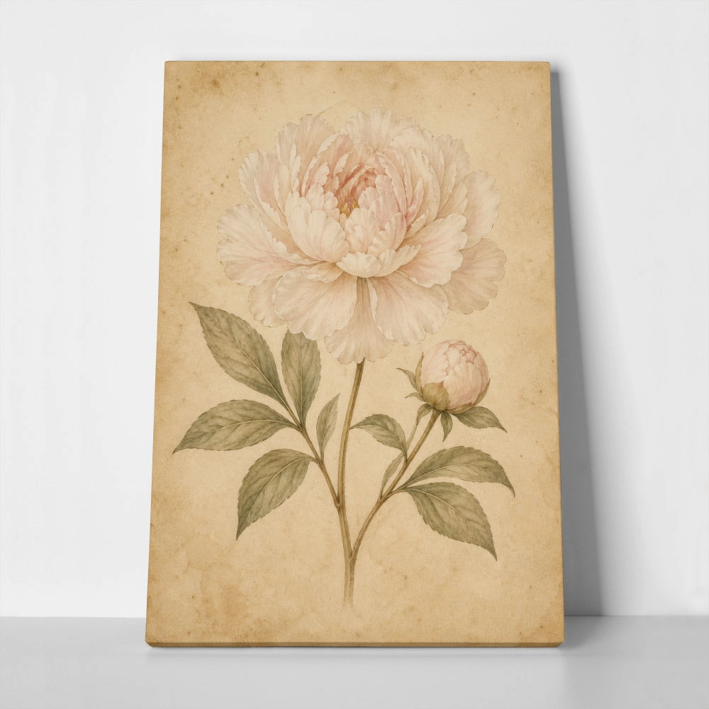 Πίνακας σε Καμβά VINTAGE DARK ACADEMIA PLANT 10