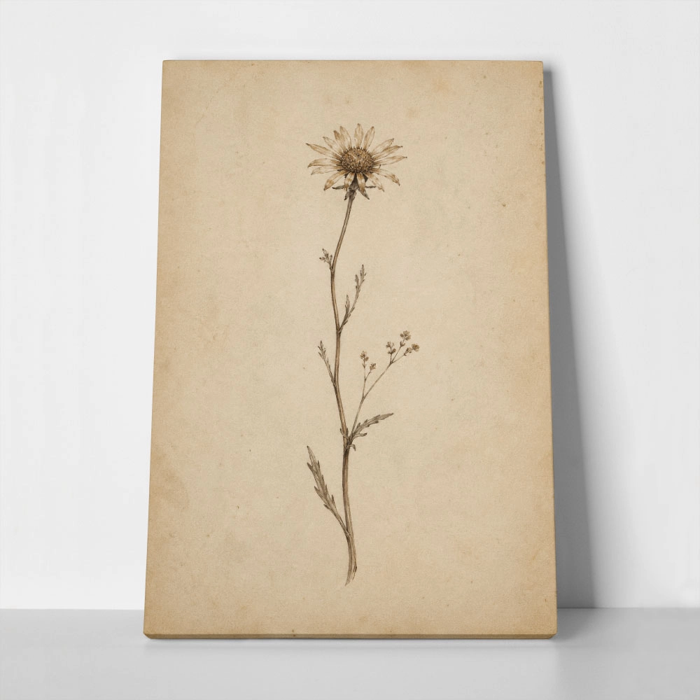 Πίνακας σε Καμβά VINTAGE DARK ACADEMIA PLANT 15