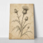 Πίνακας σε Καμβά VINTAGE DARK ACADEMIA PLANT 18