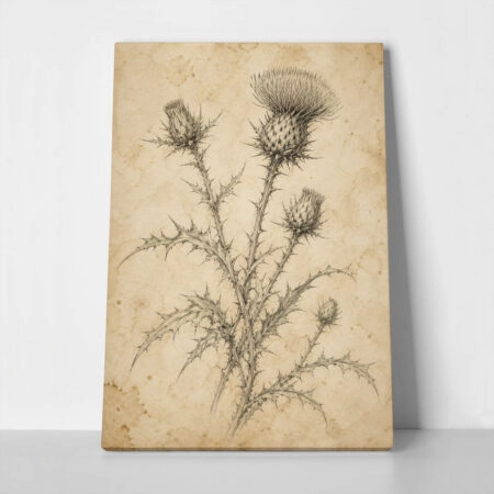 Πίνακας σε Καμβά VINTAGE DARK ACADEMIA PLANT 18 - Vintage