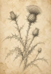 Πίνακας σε Καμβά VINTAGE DARK ACADEMIA PLANT 18