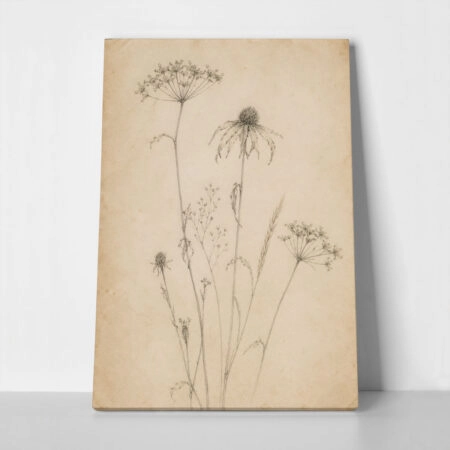Πίνακας σε Καμβά VINTAGE DARK ACADEMIA PLANT 19 - Vintage