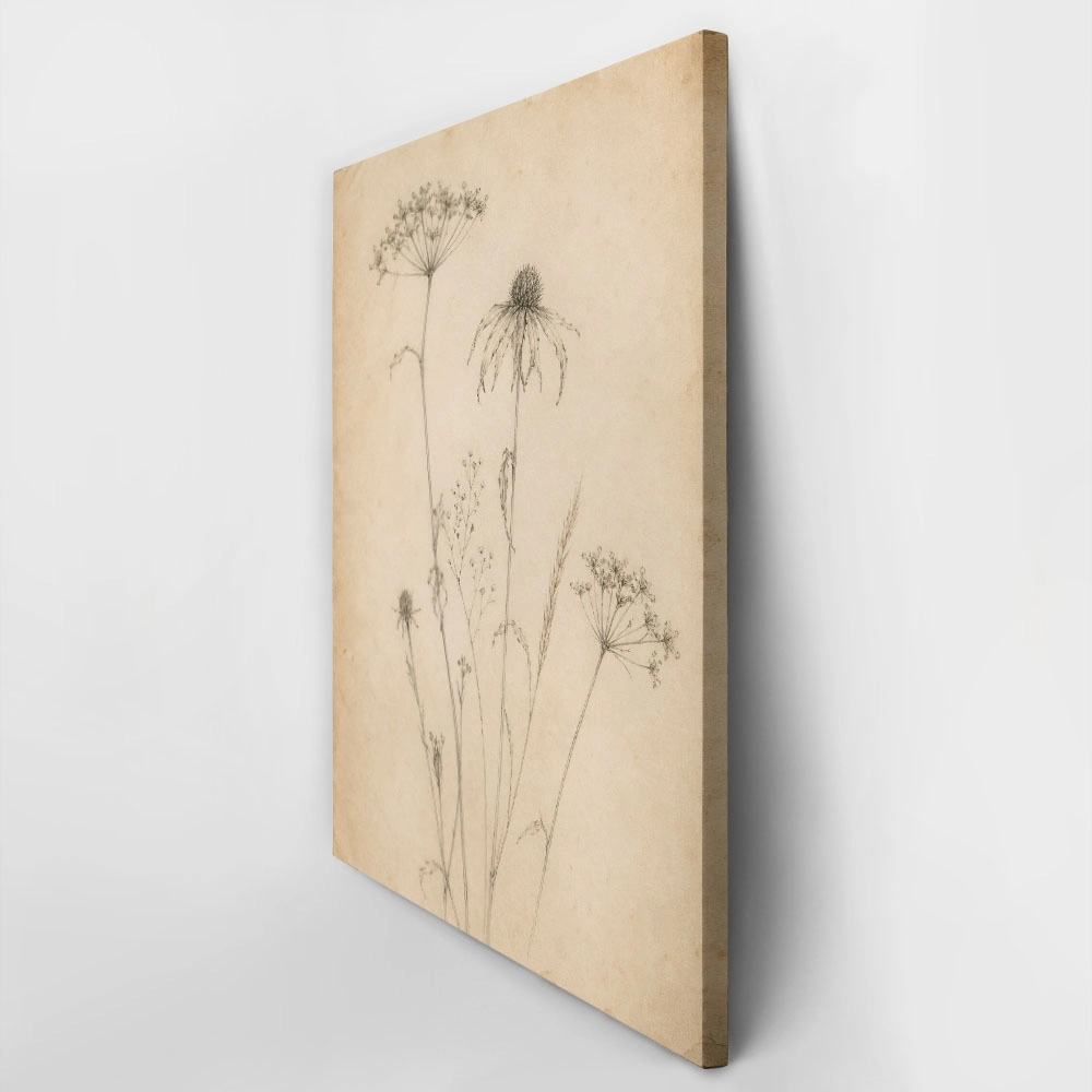 Πίνακας σε Καμβά VINTAGE DARK ACADEMIA PLANT 19