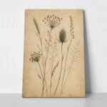 Πίνακας σε Καμβά VINTAGE DARK ACADEMIA PLANT 20