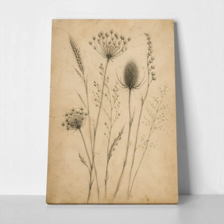 Πίνακας σε Καμβά VINTAGE DARK ACADEMIA PLANT 20 - Vintage