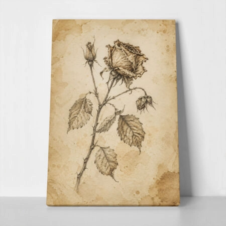Πίνακας σε Καμβά VINTAGE DARK ACADEMIA PLANT 21 - Vintage