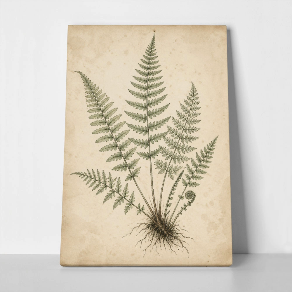 Πίνακας σε Καμβά VINTAGE DARK ACADEMIA PLANT 22