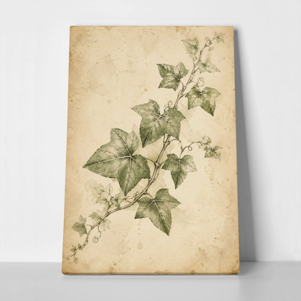Πίνακας σε Καμβά VINTAGE DARK ACADEMIA PLANT 24
