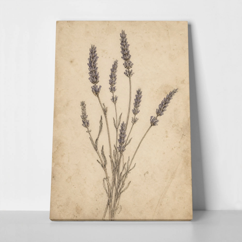 Πίνακας σε Καμβά VINTAGE DARK ACADEMIA PLANT 25