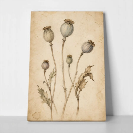 Πίνακας σε Καμβά VINTAGE DARK ACADEMIA PLANT 26 - Vintage