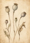 Πίνακας σε Καμβά VINTAGE DARK ACADEMIA PLANT 26