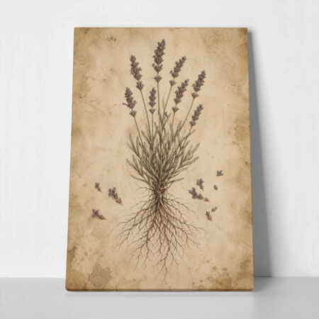 Πίνακας σε Καμβά VINTAGE DARK ACADEMIA PLANT 2 - 