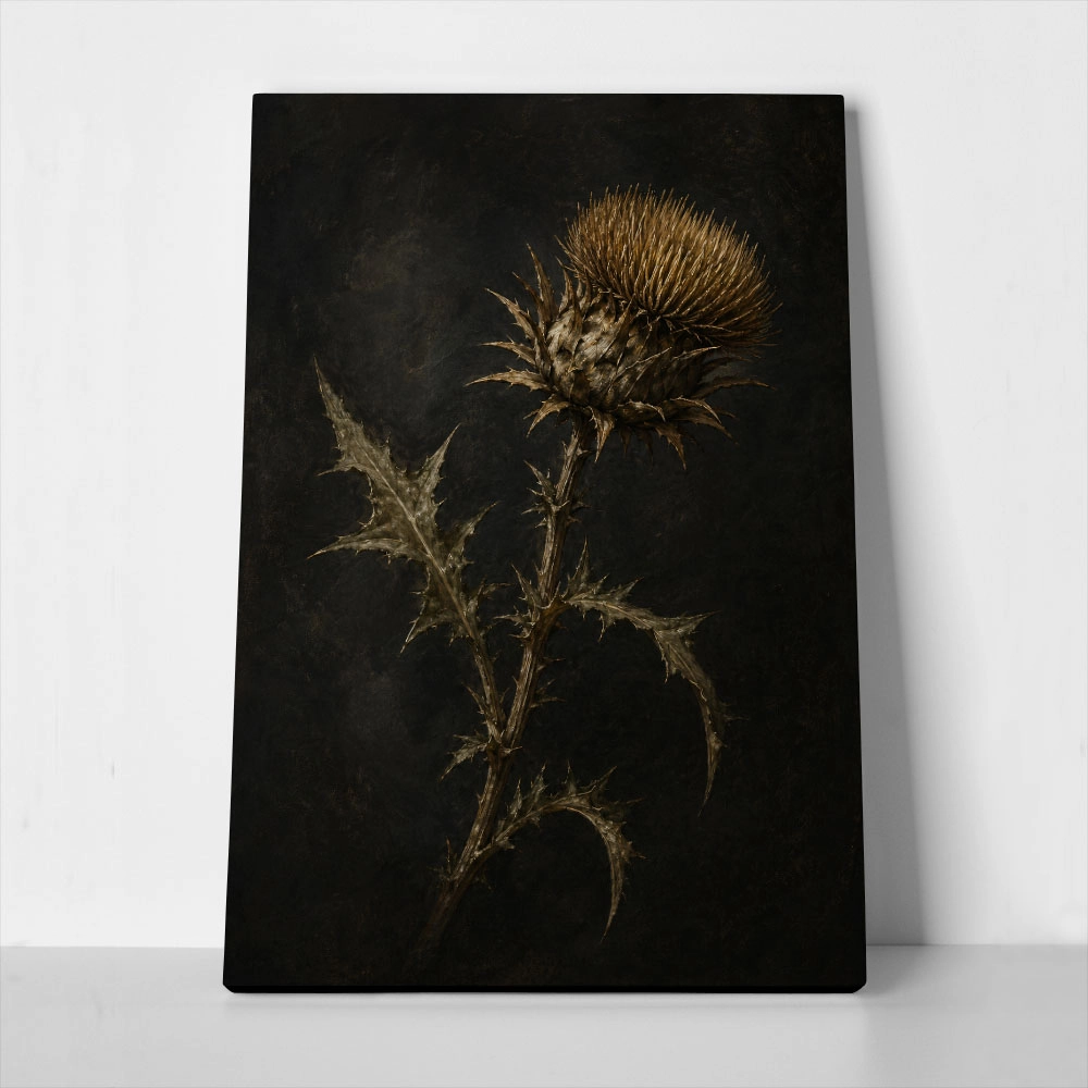 Πίνακας σε Καμβά VINTAGE DARK ACADEMIA PLANT 32