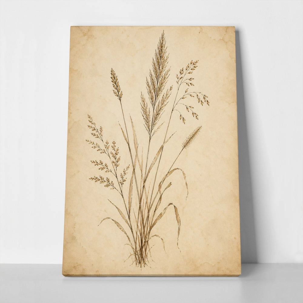 Πίνακας σε Καμβά VINTAGE DARK ACADEMIA PLANT 34
