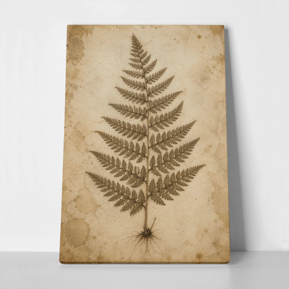 Πίνακας σε Καμβά VINTAGE DARK ACADEMIA PLANT 3