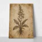 Πίνακας σε Καμβά VINTAGE DARK ACADEMIA PLANT 4