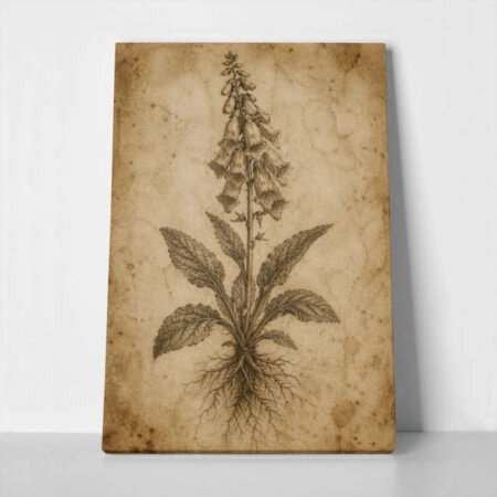 Πίνακας σε Καμβά VINTAGE DARK ACADEMIA PLANT 4 - 