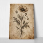 Πίνακας σε Καμβά VINTAGE DARK ACADEMIA PLANT 6