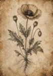 Πίνακας σε Καμβά VINTAGE DARK ACADEMIA PLANT 6