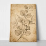 Πίνακας σε Καμβά VINTAGE DARK ACADEMIA PLANT 7