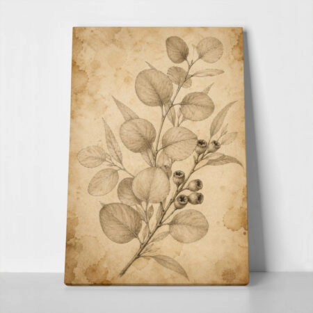 Πίνακας σε Καμβά VINTAGE DARK ACADEMIA PLANT 7 - 