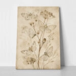 Πίνακας σε Καμβά VINTAGE DARK ACADEMIA PLANT 8