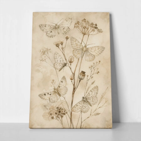 Πίνακας σε Καμβά VINTAGE DARK ACADEMIA PLANT 8 - 