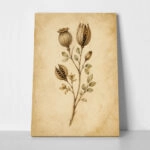 Πίνακας σε Καμβά VINTAGE DARK ACADEMIA PLANT 9