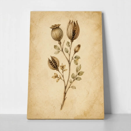 Πίνακας σε Καμβά VINTAGE DARK ACADEMIA PLANT 9 - 