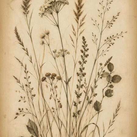 Πίνακας σε Καμβά VINTAGE DARK ACADEMIA PLANTS - Vintage Sticky 5