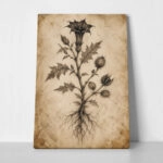 Πίνακας σε Καμβά VINTAGE DARK ACADEMIA PLANT