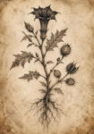 Πίνακας σε Καμβά VINTAGE DARK ACADEMIA PLANT