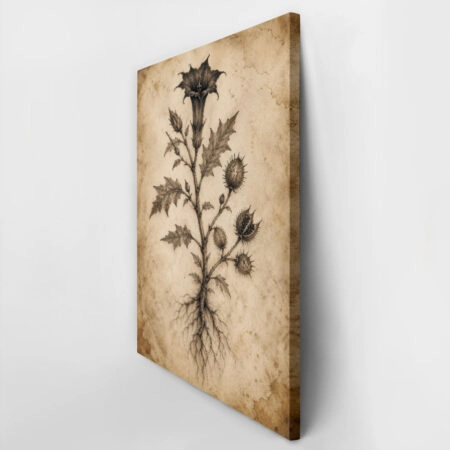 Πίνακας σε Καμβά VINTAGE DARK ACADEMIA PLANT -  Sticky 2