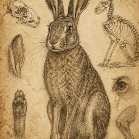 Πίνακας σε Καμβά VINTAGE DARK ACADEMIA RABBIT 2 -  Sticky 5